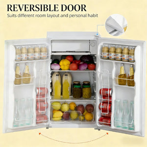 English Elm Portable Compact Refrigerator 3.2 Cu Ft Mini Fridge with Freezer for Dorm or Apartment T3971P473692