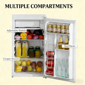 English Elm Portable Compact Refrigerator 3.2 Cu Ft Mini Fridge with Freezer for Dorm or Apartment T3971P473692