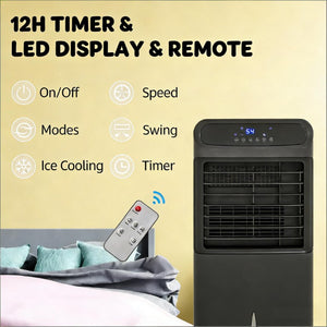 English Elm Portable Evaporative Floor Cooler with Ice Boxes 3In1 Fan for Rooms up to 377 Sq Ft T3971P474009