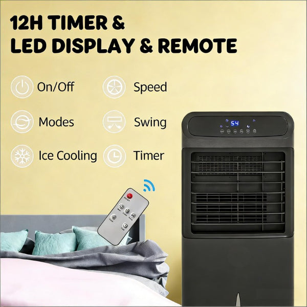 English Elm Portable Evaporative Floor Cooler with Ice Boxes 3In1 Fan for Rooms up to 377 Sq Ft T3971P474009