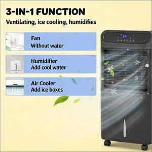 English Elm Portable Evaporative Floor Cooler with Ice Boxes 3In1 Fan for Rooms up to 377 Sq Ft T3971P474009