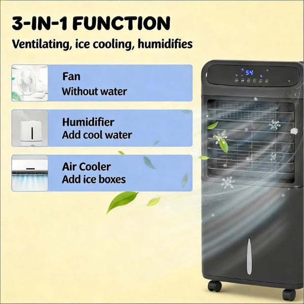 English Elm Portable Evaporative Floor Cooler with Ice Boxes 3In1 Fan for Rooms up to 377 Sq Ft T3971P474009