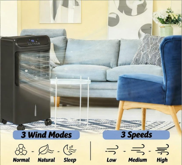 English Elm Portable Evaporative Floor Cooler with Ice Boxes 3In1 Fan for Rooms up to 377 Sq Ft T3971P474009