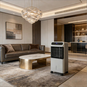 English Elm Office Evaporative Air Cooler with Ice Boxes Fan Humidifier and Remote for Medium Rooms T3971P474014