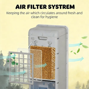 English Elm Office Evaporative Air Cooler with Ice Boxes Fan Humidifier and Remote for Medium Rooms T3971P474014