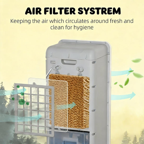 English Elm Office Evaporative Air Cooler with Ice Boxes Fan Humidifier and Remote for Medium Rooms T3971P474014