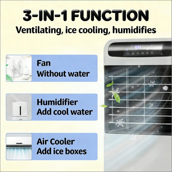 English Elm Office Evaporative Air Cooler with Ice Boxes Fan Humidifier and Remote for Medium Rooms T3971P474014