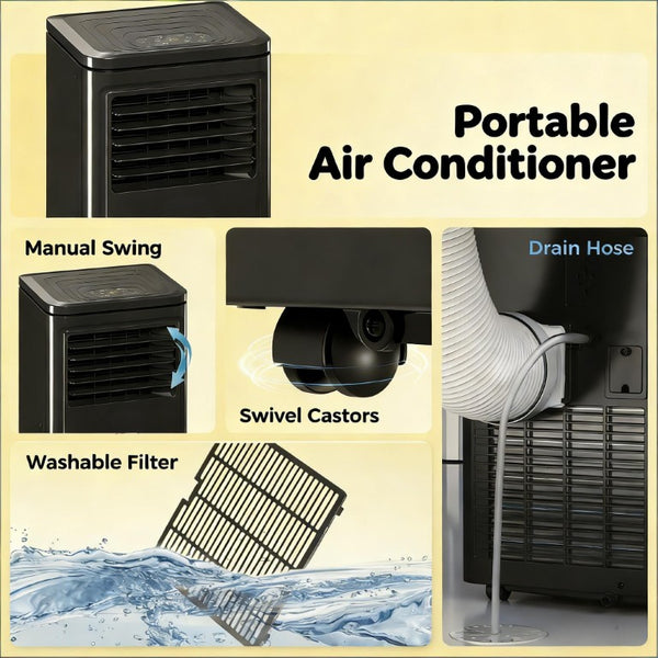 English Elm Office Portable Air Conditioner 8000 BTU 3In1 Cooling Dehumidifier Fan No Drill T3971P474015