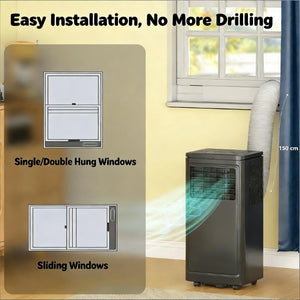 English Elm Office Portable Air Conditioner 8000 BTU 3In1 Cooling Dehumidifier Fan No Drill T3971P474015