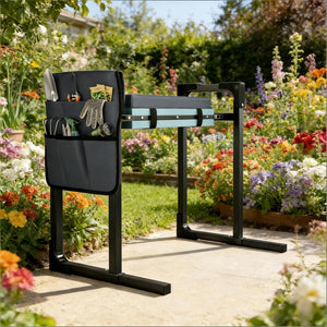 English Elm Heavy Duty Folding Garden Kneeler Seat with Steel Frame Eva Foam Pad and Tool Pouch T3971P476200