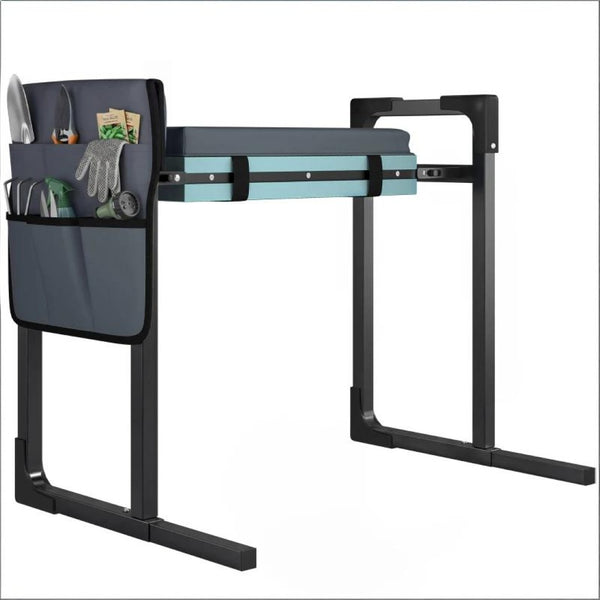 English Elm Heavy Duty Folding Garden Kneeler Seat with Steel Frame Eva Foam Pad and Tool Pouch T3971P476200