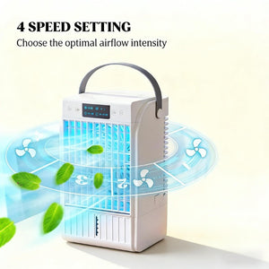 English Elm Mini Desktop Air Cooler with RGB Light Mist Humidifier and USB Fan for Home Office T3971P486731