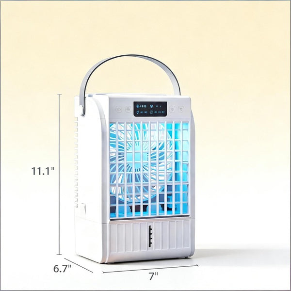 English Elm Mini Desktop Air Cooler with RGB Light Mist Humidifier and USB Fan for Home Office T3971P486731