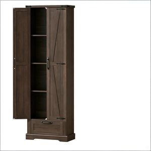 English Elm Classic Farmhouse Pantry Cabinet Barn Door Style with Drawer and Adjustable Shelves T3971P489403