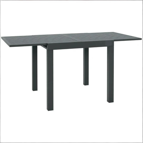 English Elm Outdoor Expandable Aluminum Dining Table Seats Six with Slatted Patio Design T3971P491126