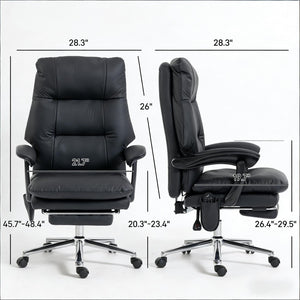 English Elm Ergonomic Executive Reclining Office Chair with Massage Faux Leather Pocket Spring Seat T3971P491969