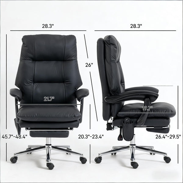 English Elm Ergonomic Executive Reclining Office Chair with Massage Faux Leather Pocket Spring Seat T3971P491969