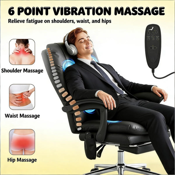 English Elm Ergonomic Executive Reclining Office Chair with Massage Faux Leather Pocket Spring Seat T3971P491969