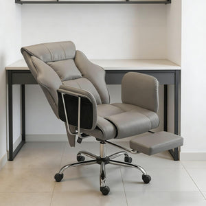 English Elm Sodt Ergonomic Executive Chair with Massage Pu Leather High Back and Footrest T3971P492033