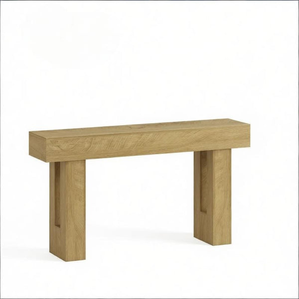English Elm Esthetic Farmhouse Console Table Oak Finish Slim Sofa Entryway Hallway Display T3971P492326