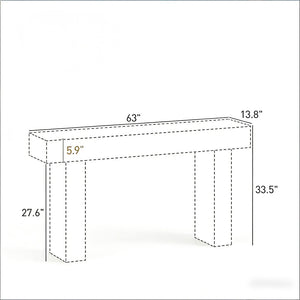 English Elm Esthetic Farmhouse Console Table Oak Finish Slim Sofa Entryway Hallway Display T3971P492326