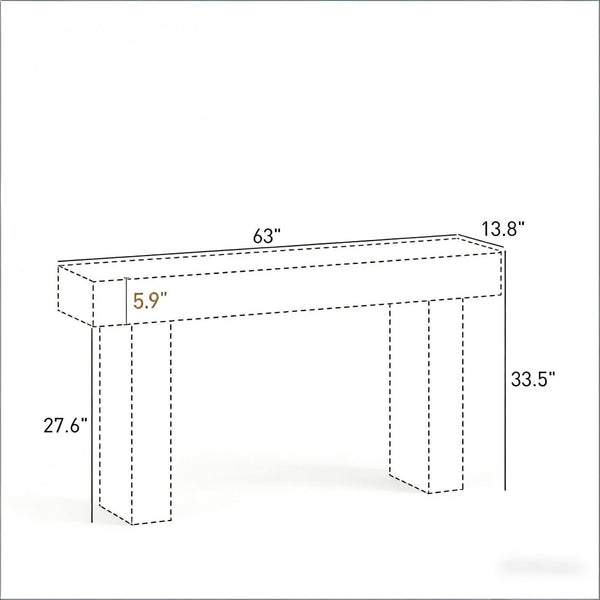 English Elm Esthetic Farmhouse Console Table Oak Finish Slim Sofa Entryway Hallway Display T3971P492326