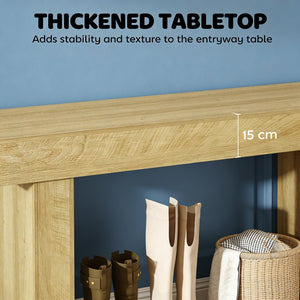 English Elm Esthetic Farmhouse Console Table Oak Finish Slim Sofa Entryway Hallway Display T3971P492326