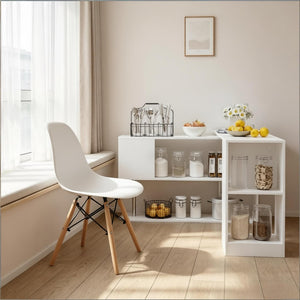 English Elm L-shaped Rotating Corner Computer Desk Engineered Wood Home Office Storage Cubbies T3971P507973