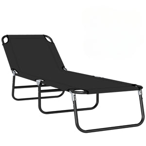 English Elm Outdoor Folding Reclining Chaise Lounge with Steel Frame and Breathable Poolside Seat T3971P508111
