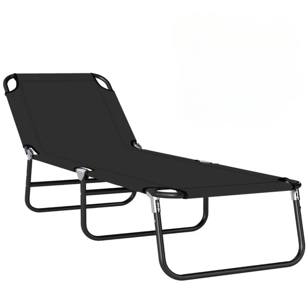 English Elm Outdoor Folding Reclining Chaise Lounge with Steel Frame and Breathable Poolside Seat T3971P508111