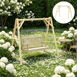 English Elm A-frame Fir Wood Porch Swing Stand Outdoor Garden Frame Supporting up to 660 Lbs T3971P508402