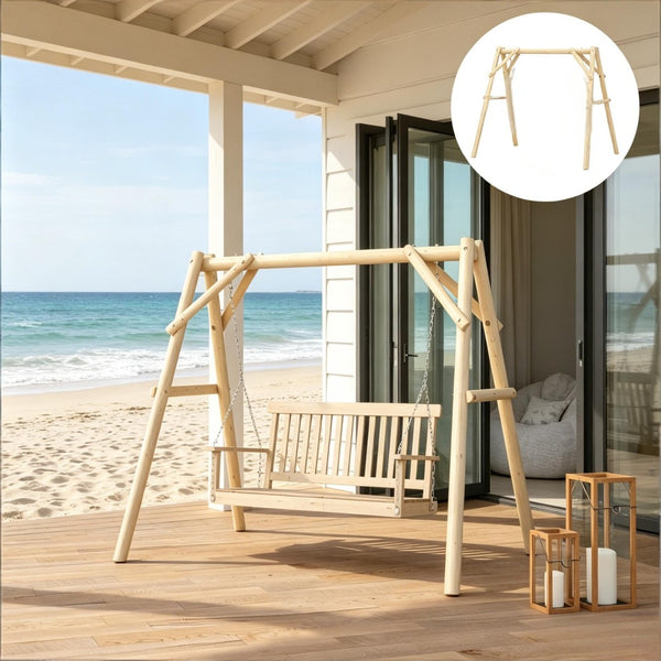 English Elm A-frame Fir Wood Porch Swing Stand Outdoor Garden Frame Supporting up to 660 Lbs T3971P508402