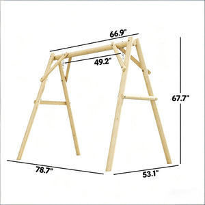 English Elm A-frame Fir Wood Porch Swing Stand Outdoor Garden Frame Supporting up to 660 Lbs T3971P508402