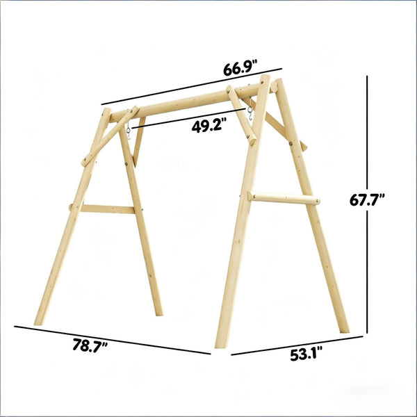 English Elm A-frame Fir Wood Porch Swing Stand Outdoor Garden Frame Supporting up to 660 Lbs T3971P508402