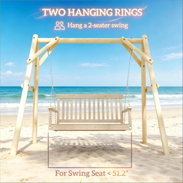 English Elm A-frame Fir Wood Porch Swing Stand Outdoor Garden Frame Supporting up to 660 Lbs T3971P508402