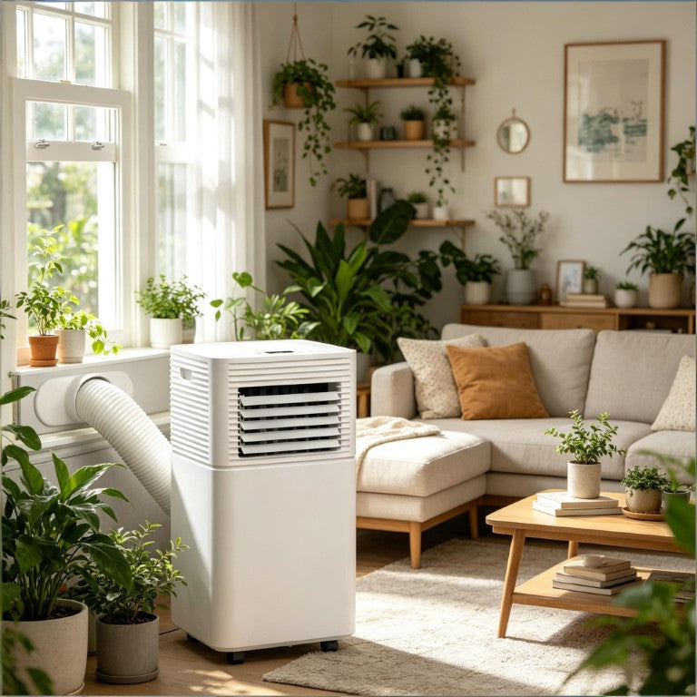 English Elm 4-In-1 Portable Air Conditioner 8000 BTU Cools 344 Sq Ft with Sleep Mode Timer T3971P508803