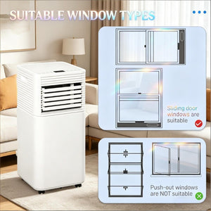 English Elm 4-In-1 Portable Air Conditioner 8000 BTU Cools 344 Sq Ft with Sleep Mode Timer T3971P508803