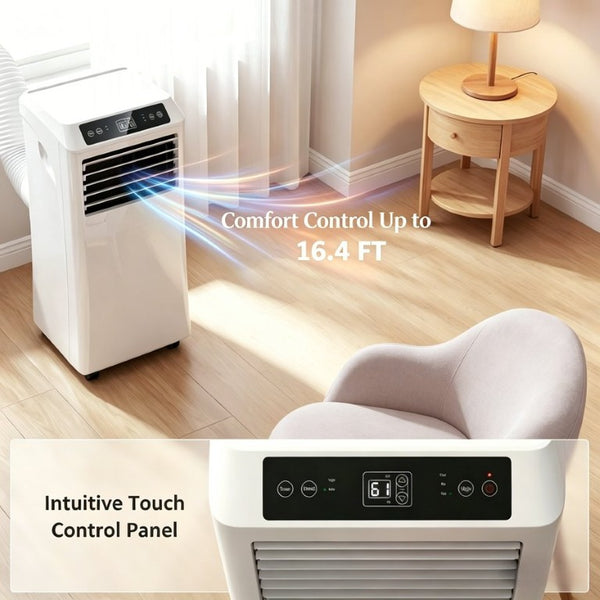 English Elm Modern 10000 BTU Rolling Room Air Conditioner with Sleep Mode and Remote Control Portable T3971P508954