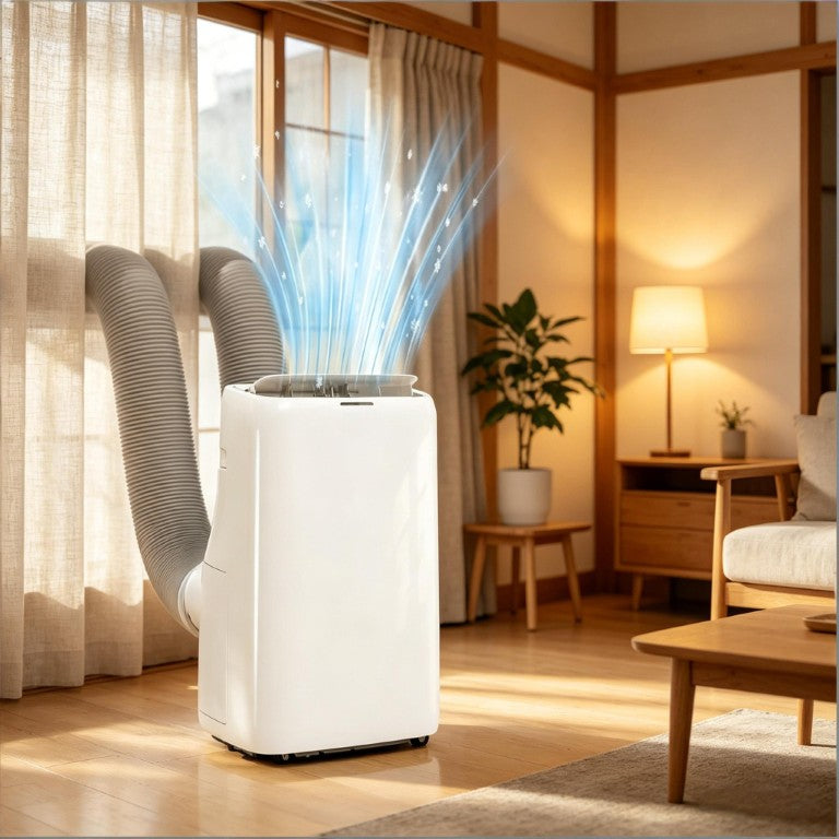 English Elm Powerful Dual Hose Portable Inverter AC Unit Cools up to 700 Square Feet Efficiently T3971P509552