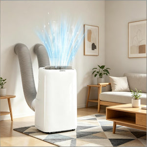 English Elm Powerful Dual Hose Portable Inverter AC Unit Cools up to 700 Square Feet Efficiently T3971P509552