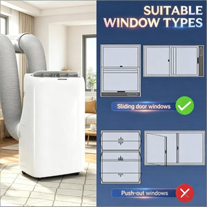 English Elm Powerful Dual Hose Portable Inverter AC Unit Cools up to 700 Square Feet Efficiently T3971P509552