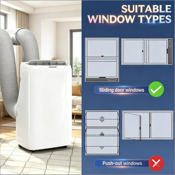 English Elm Powerful Dual Hose Portable Inverter AC Unit Cools up to 700 Square Feet Efficiently T3971P509552