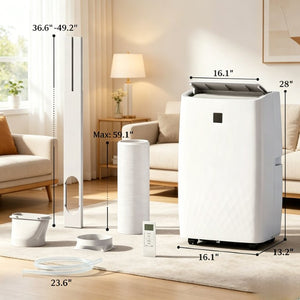 English Elm Five-In-One Portable Air Conditioner 12000 BTU Cools Dehumidifies up to 550 Sq Ft T3971P509555