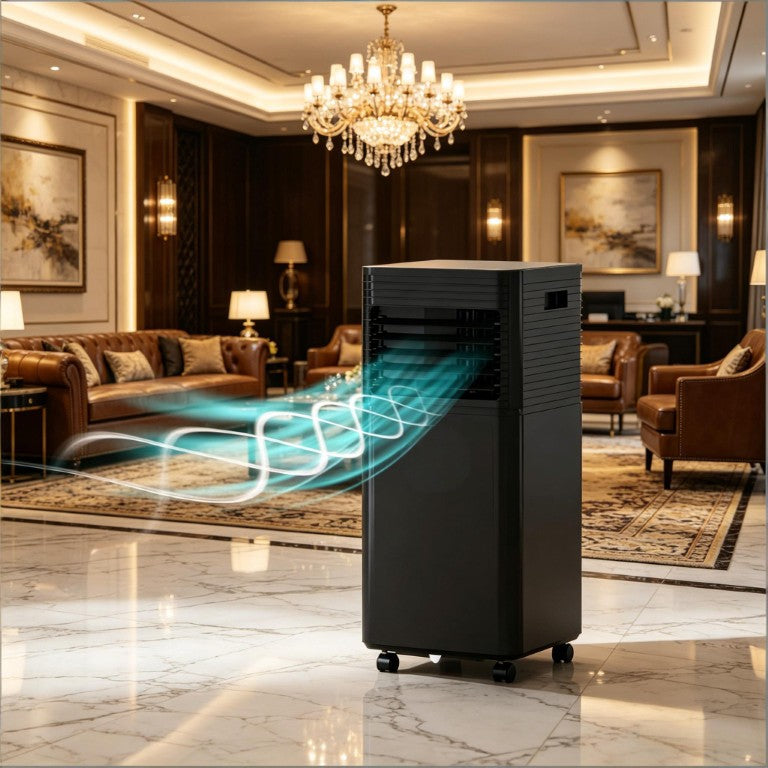 English Elm Mobile Portable Air Conditioner 8000 BTU Freestanding Unit with Wheels and Remote T3971P509595