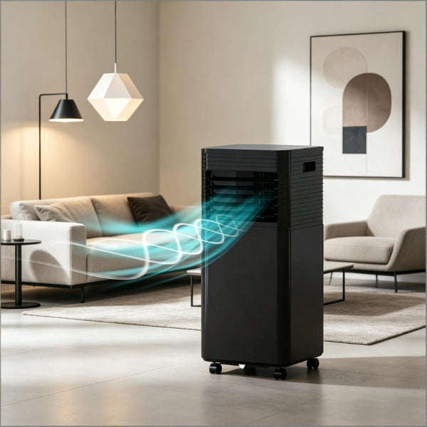 English Elm Mobile Portable Air Conditioner 8000 BTU Freestanding Unit with Wheels and Remote T3971P509595