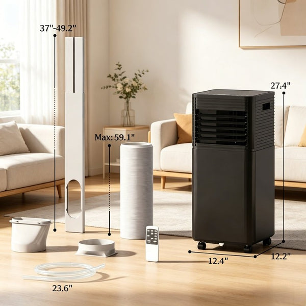 English Elm Mobile Portable Air Conditioner 8000 BTU Freestanding Unit with Wheels and Remote T3971P509595
