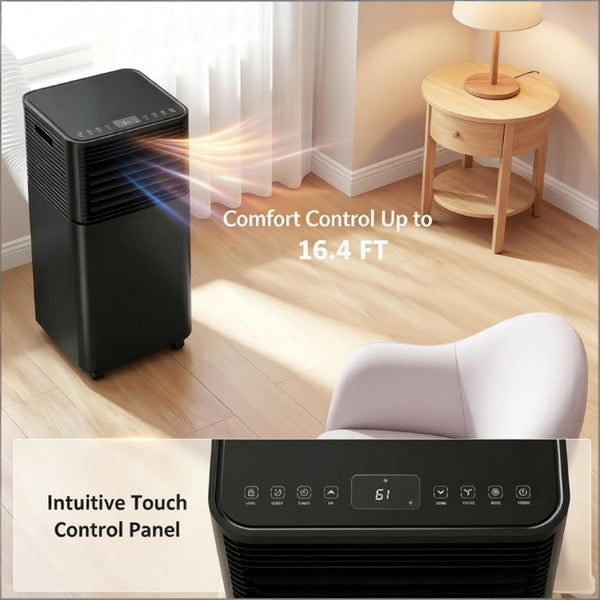 English Elm Modern Portable Air Conditioner 10000 BTU Rolling Unit for Apartments and Home Offices T3971P509603