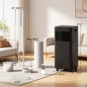 English Elm Modern Portable Air Conditioner 10000 BTU Rolling Unit for Apartments and Home Offices T3971P509603