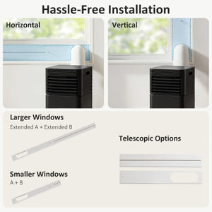 English Elm Modern Portable Air Conditioner 10000 BTU Rolling Unit for Apartments and Home Offices T3971P509603