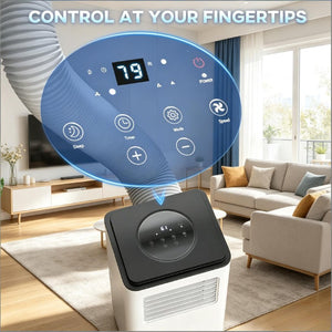 English Elm Air Conditioner Portable Unit 10000 BTU Cools 440 Sq Ft with Sleep and Dehumidify Modes White T3971P509605